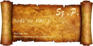 Szász Pál névjegykártya