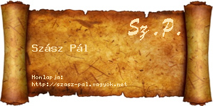 Szász Pál névjegykártya