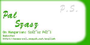 pal szasz business card